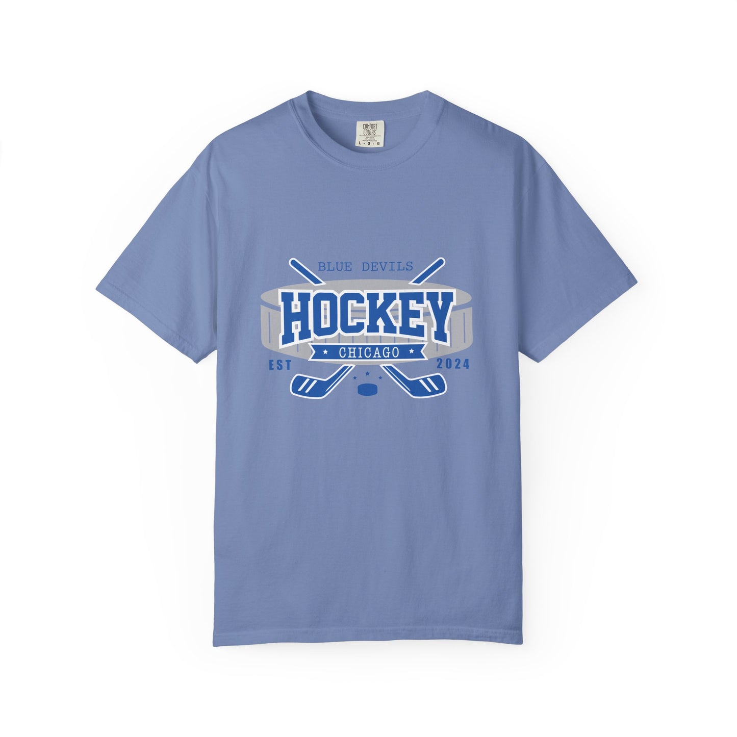 Blue Devils Puck Est. 2024, Sports Tee - The S.J. Sylvis Shop