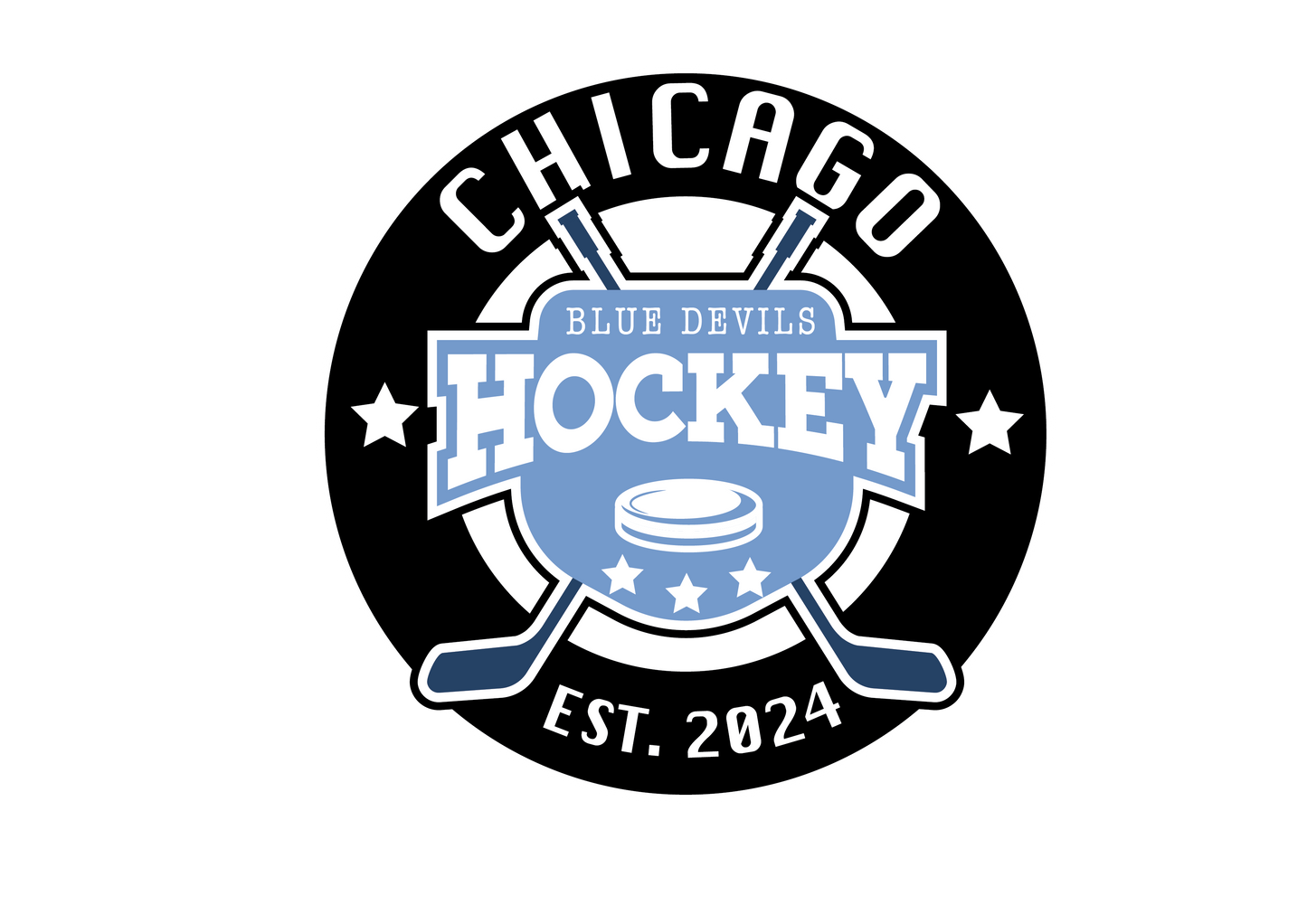 Chicago Blue Devils Emblem Hockey Sticker - The S.J. Sylvis Shop