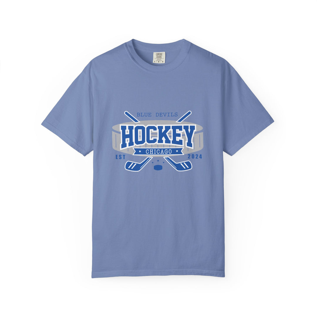 Blue Devils Puck Est. 2024, Sports Tee - The S.J. Sylvis Shop