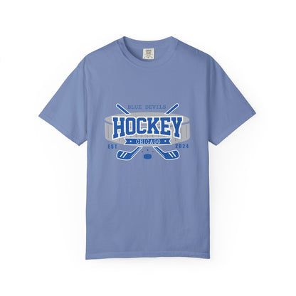 Blue Devils Puck Est. 2024, Sports Tee - The S.J. Sylvis Shop