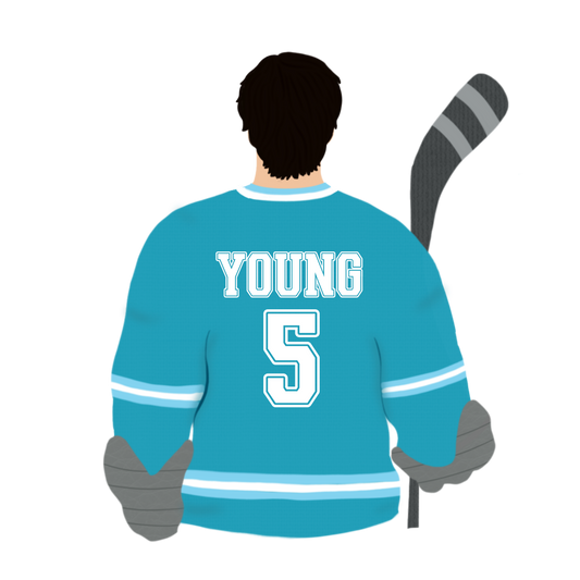 Young 5 Illustrated Player Sticker - The S.J. Sylvis Shop