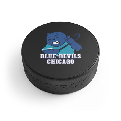 Blue Devils Mascot Hockey Puck