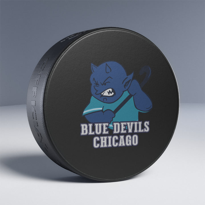 Blue Devils Mascot Hockey Puck