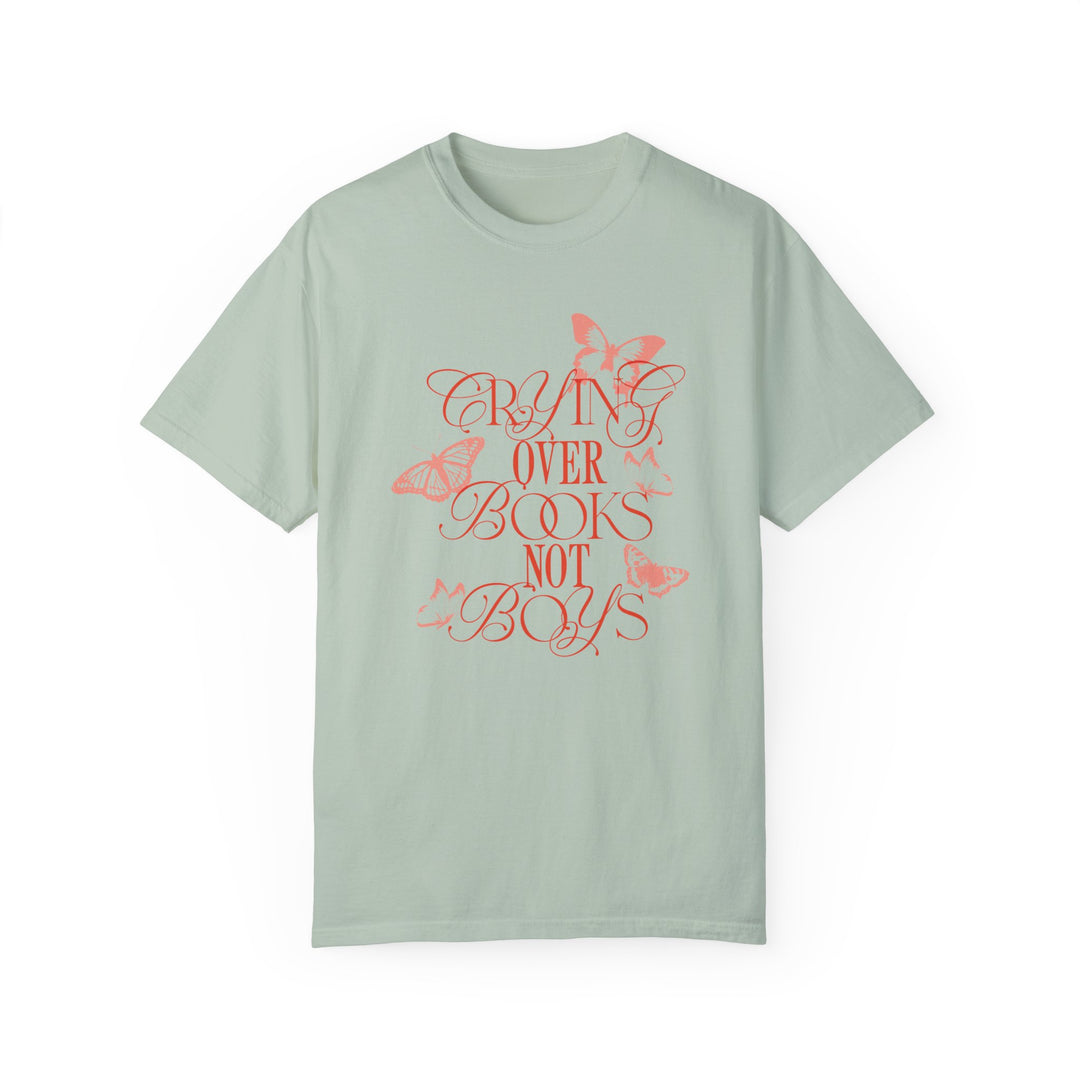 Crying Over Books Not Boys Tee - The Champagne Problems Collection