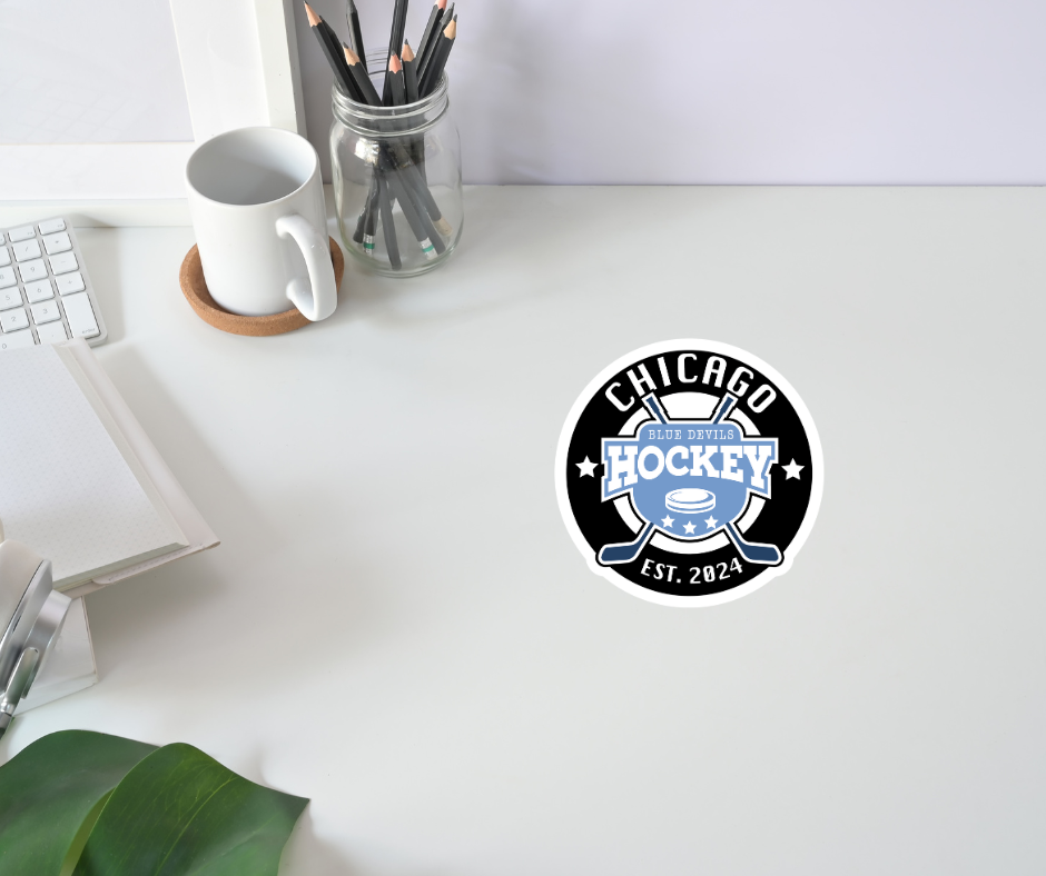 Chicago Blue Devils Emblem Hockey Sticker - The S.J. Sylvis Shop