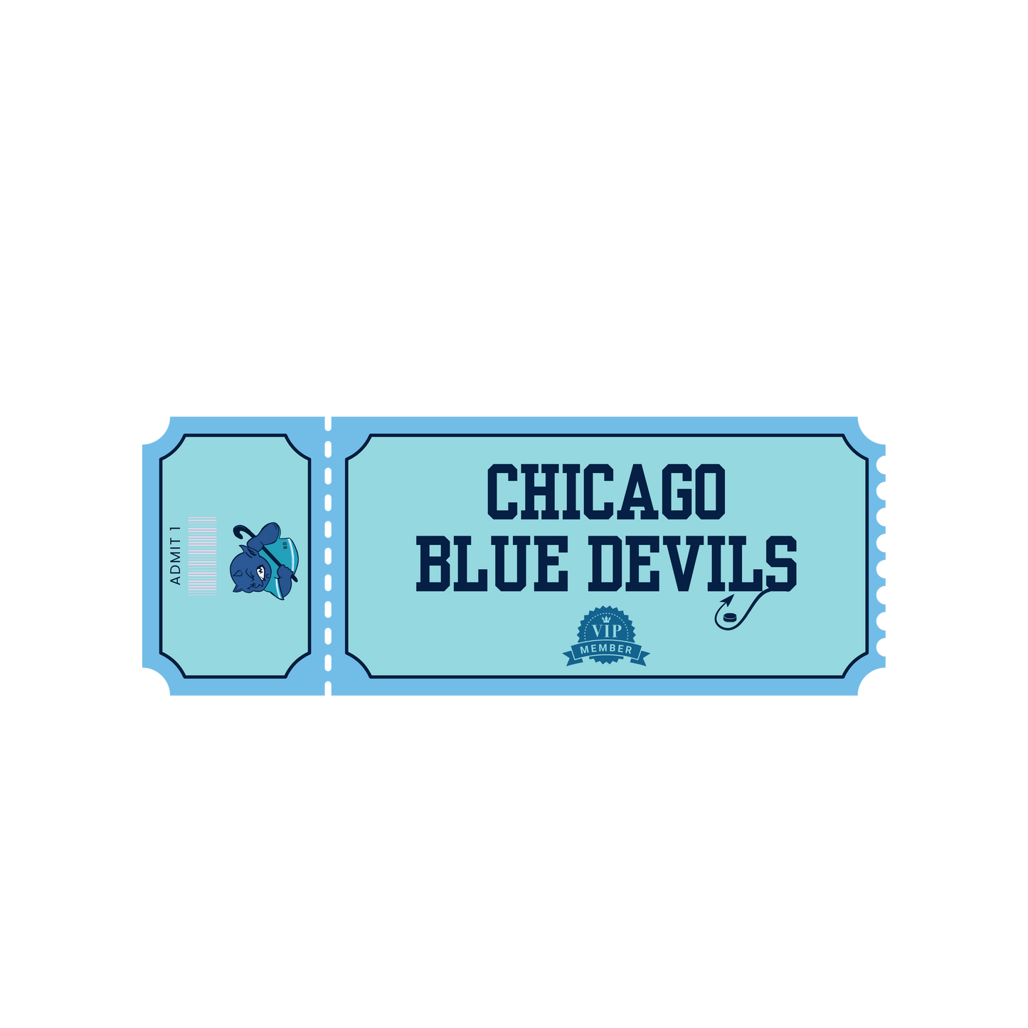 Chicago Blue Devils Hockey Ticket Sticker - The S.J. Sylvis Shop
