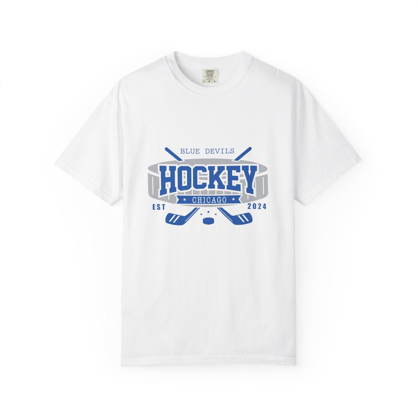 Blue Devils Puck Est. 2024, Sports Tee - The S.J. Sylvis Shop