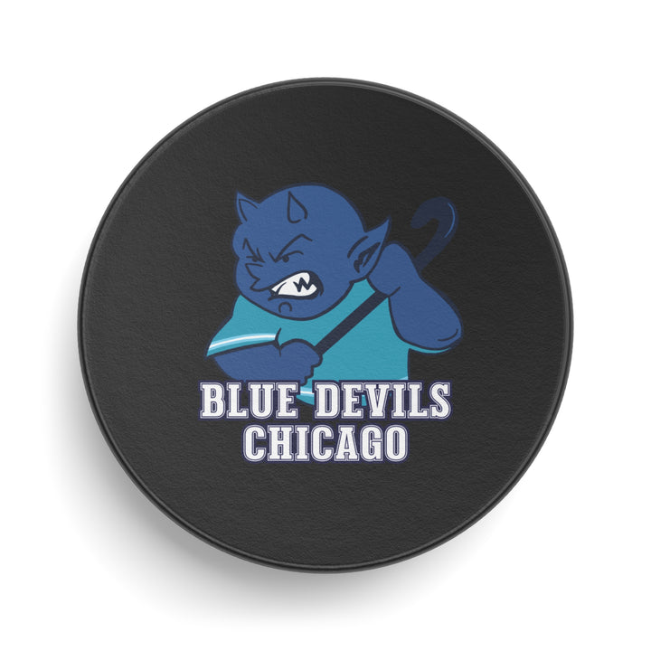Blue Devils Mascot Hockey Puck