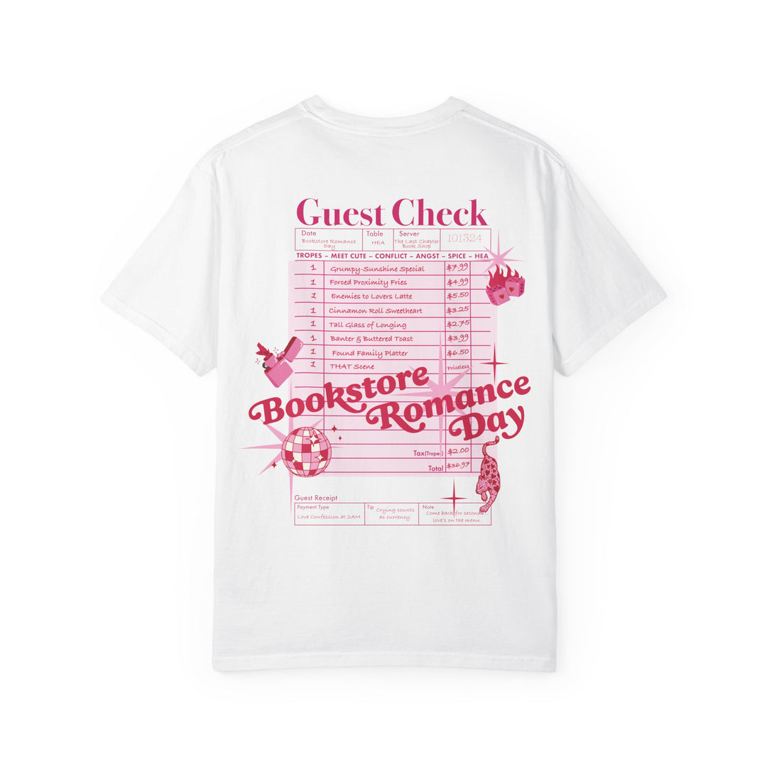 Romantic Bookstore Guest Check T-Shirt- Shipping Only!