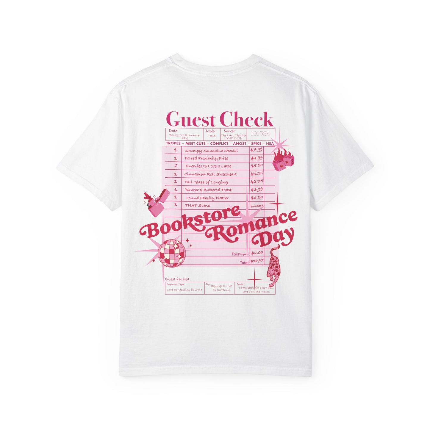 Romantic Bookstore Guest Check T-Shirt- Shipping Only!