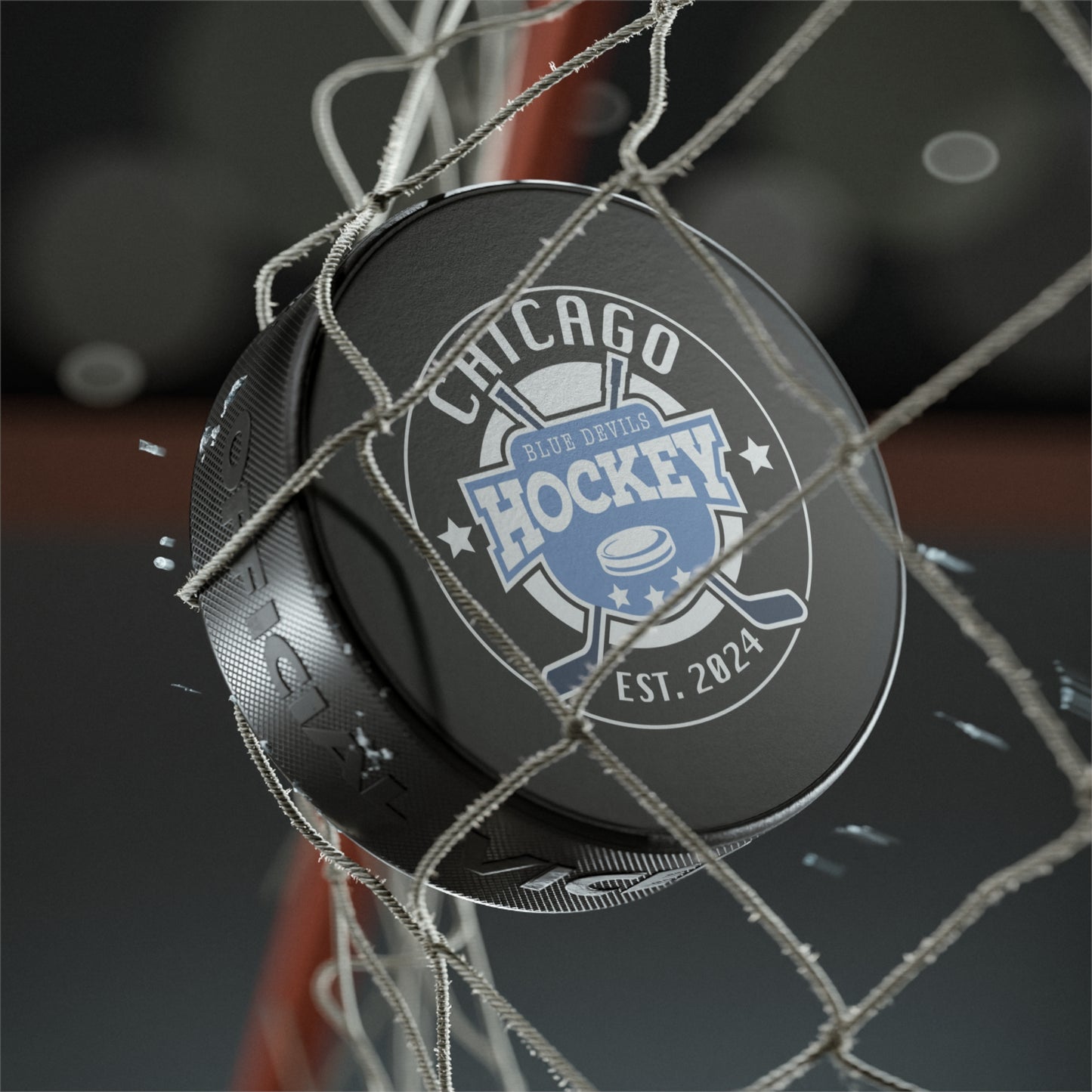 Chicago Blue Devils Hockey Puck