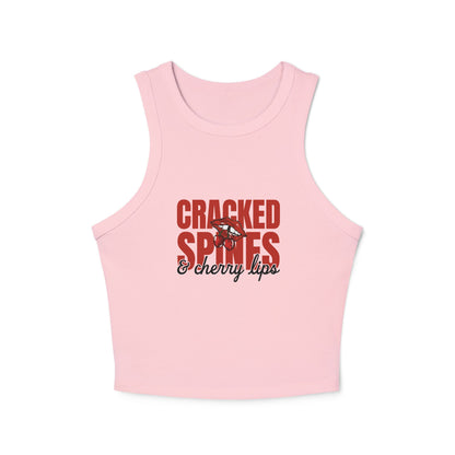 Cracked Spines & Cherry Lips Racer Tank Top -THE BIRTHDAY GIRL’S BOOK CLUB COLLECTION