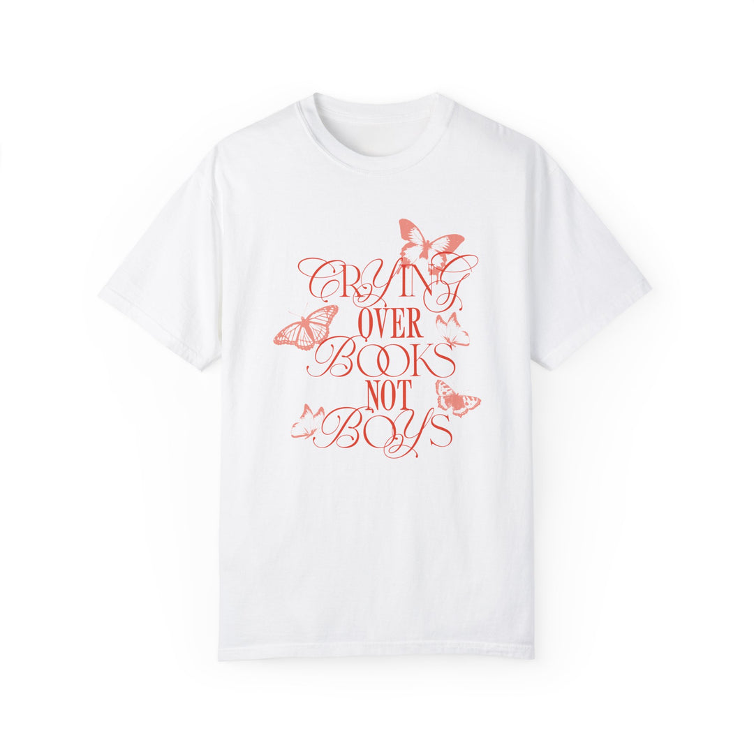 Crying Over Books Not Boys Tee - The Champagne Problems Collection