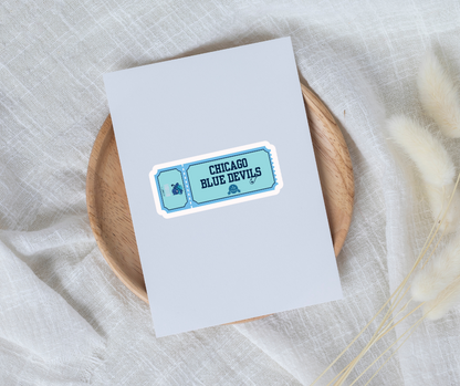 Chicago Blue Devils Hockey Ticket Sticker - The S.J. Sylvis Shop
