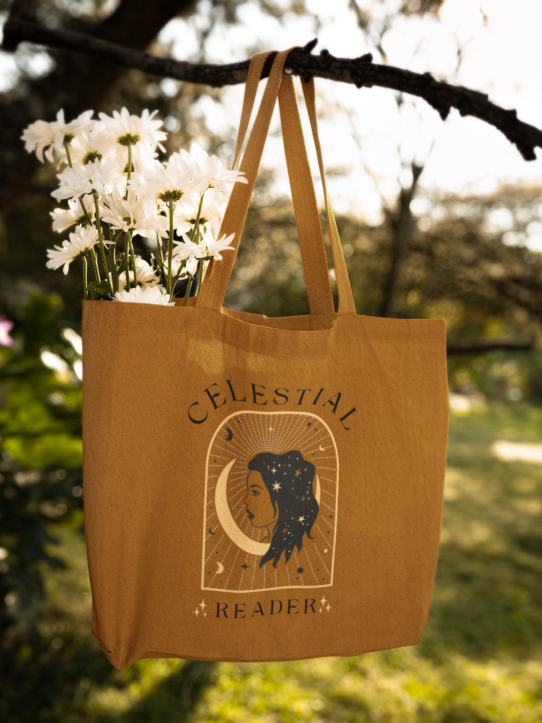 Celestial Reader Tote Bag