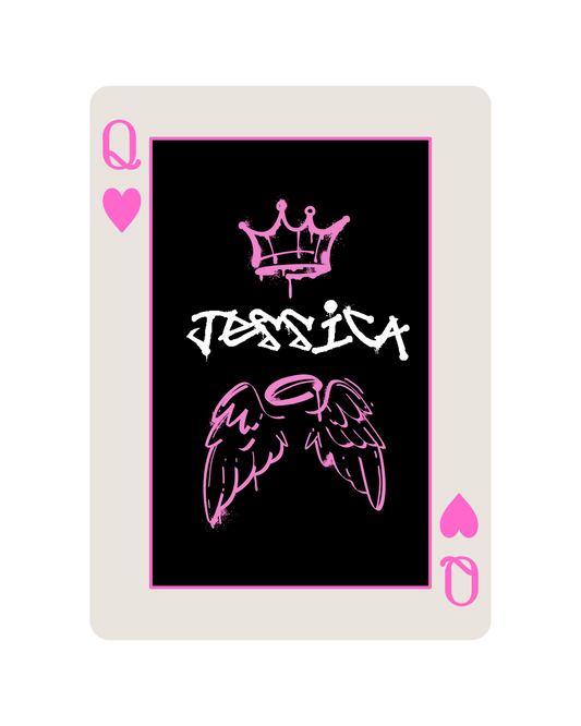 Jessica Playing Card Sticker- The Harley Laroux Shop