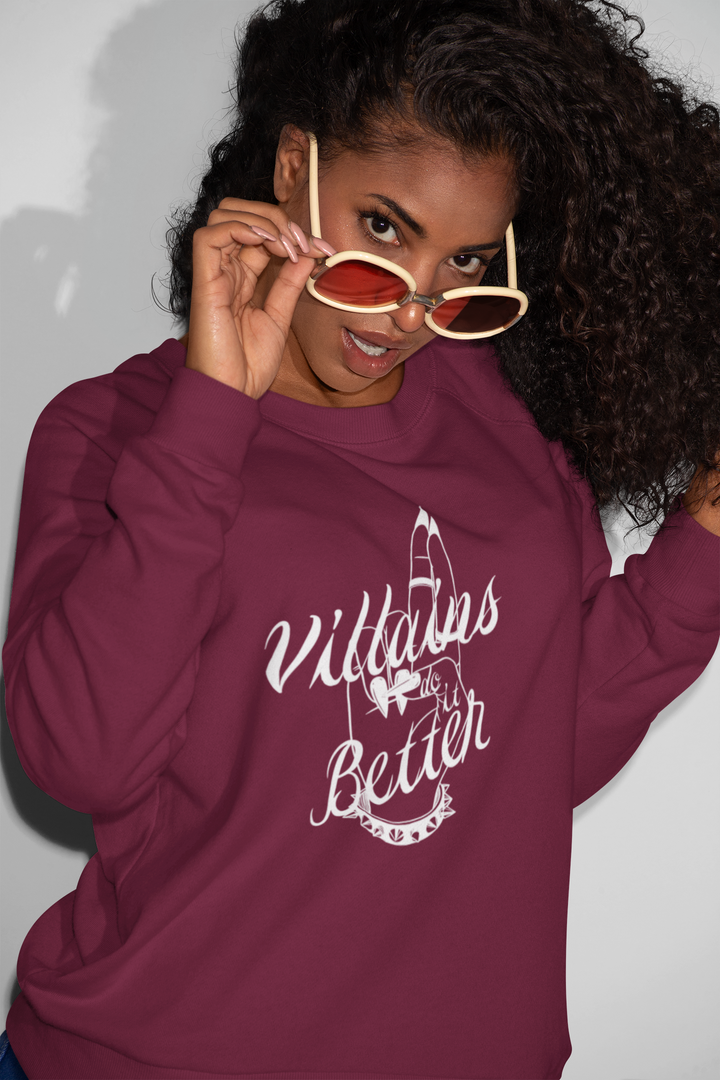 Villains Do It Better Crewneck Sweatshirt - The Scarlet Letter Collection